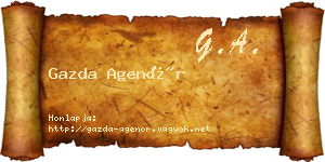 Gazda Agenór névjegykártya